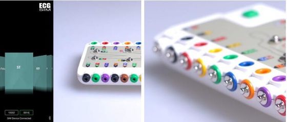 IOS Bluetooth Connection ECG Patient Simulator For Atrial Fibrillation White Monitor