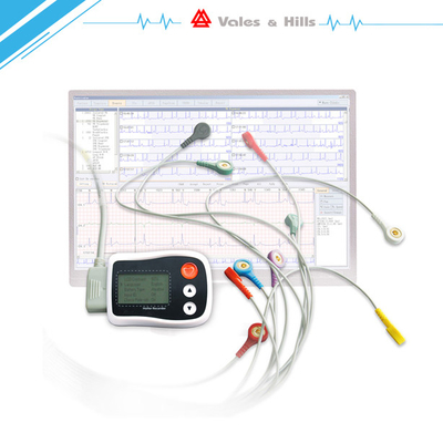 Tıbbi LED Analiz Prosedürüne Sahip 3 Kanallı Holter EKG Kaydedici 75 * 55 * 16 mm