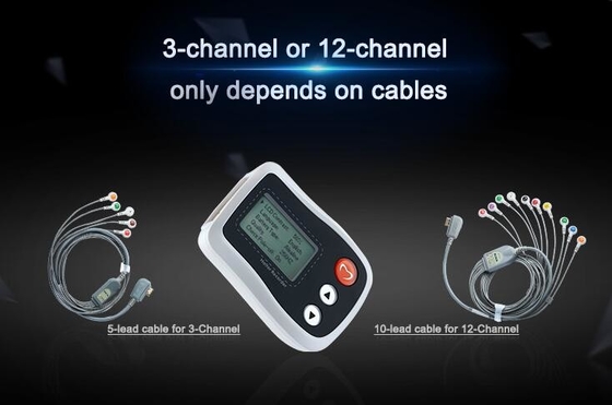 Çok Kablolar Cep Holter Mini EKG Monitör Beyaz Kayıt Cihazları ile Test